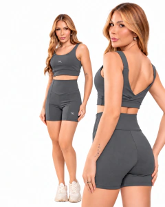 Conjunto Top e Short Cintura Alta Dia a Dia - RSPORT Moda Fitness