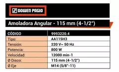 Amoladora Angular 800w 115 mm Dowen Pagio (9993220.4) en internet