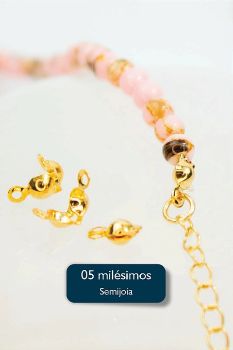 Tips Bolinha 8x4Mm 5 Milésimos Ouro - 30 Pçs
