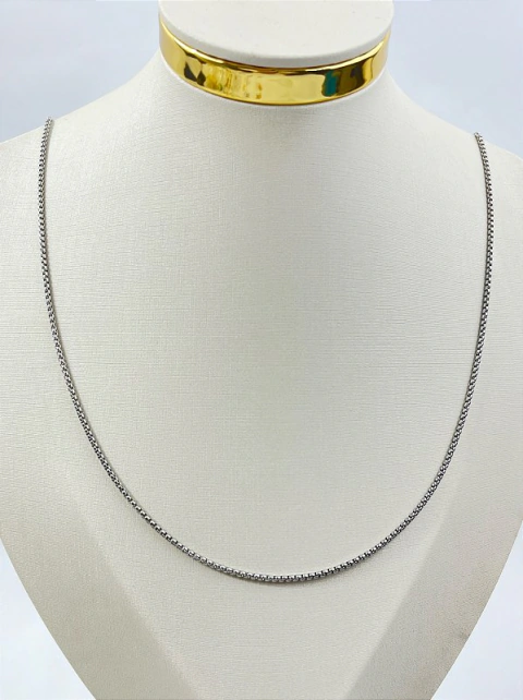 Colar veneziana redonda aço inox medida 70cm - 1 unidade