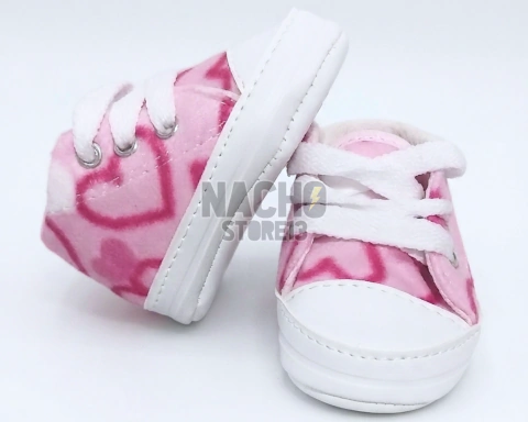 Zapatillas NO Caminantes - Polar corazones Rosa