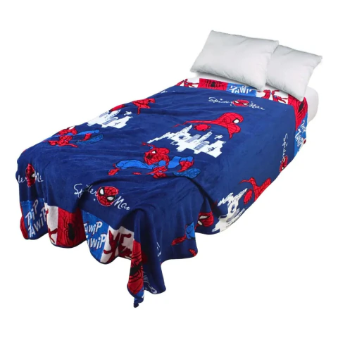 Manta Solteiro Infantil Flannel Fun Marvel Homen Aranha Jolitex