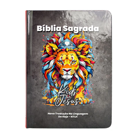 Bíblia Sagrada Infantil Ntlh - Capa Dura Leão Cinza