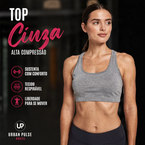 Top Fitness Nadador Cinza – Alta Compressão - comprar online