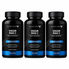 Kit Vigor Mag 5 Magnésios 3 Unidades | Vigor e Vida