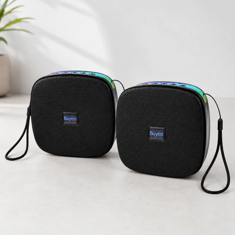 Kit 2 Bocinas Bluetooth Portátiles Buytiti Con Radio FM USB Recargables