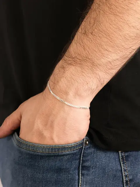 Pulseira Masculina em Prata 925 Elo Grumet 2.2mm - comprar online