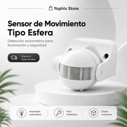 Sensor de Movimiento Etheos Tipo Esfera 180° - comprar online