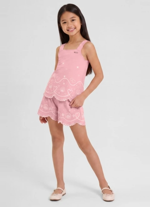 CONJUNTO INFANTIL MENINA EM COTTON MUNDI