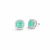 Brinco Esmeralda Colombiana Fusion Redonda Halo Quadrado de Moissanite - comprar online