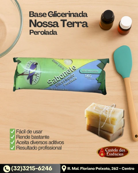 BASE GLICERINADA PARA SABONETE PEROLADA BARRA 1KG COD