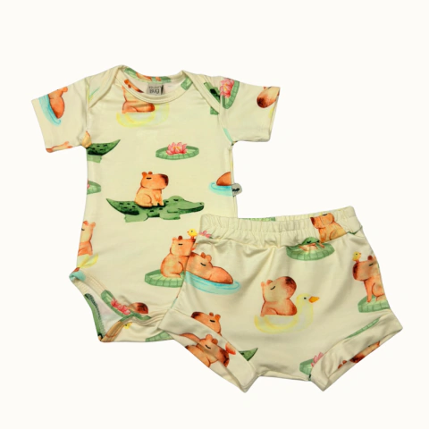 Conjunto Body com Tapa Fralda Capivara na internet