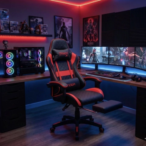 SILLA GAMER ERGONOMICA NOGA THYPON BK