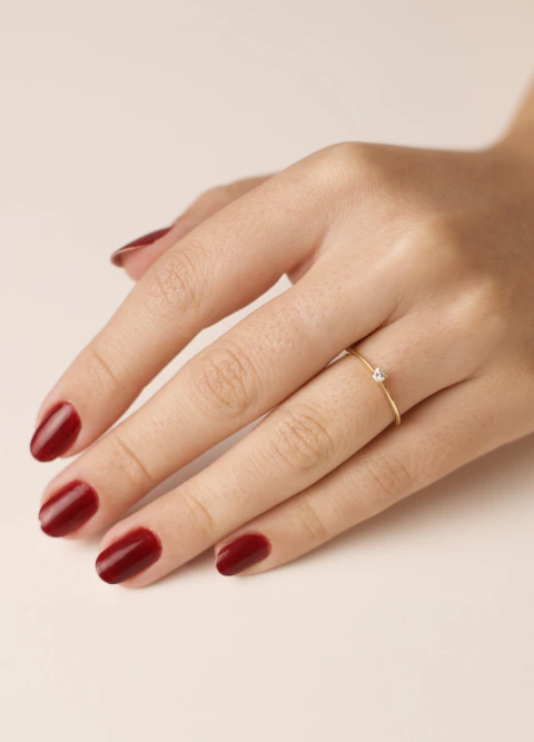 ANEL SOLITÁRIO DIAMOND | Ouro 18k