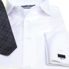 FERRARA Camisa Vestir Manga Larga Puño Doble para Gemelo - Moldería Regular - Marca Botrê - Authre