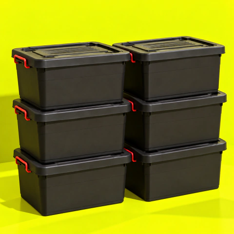 Caja Organizadora De Plástico Heavy Box 95 Lts X6