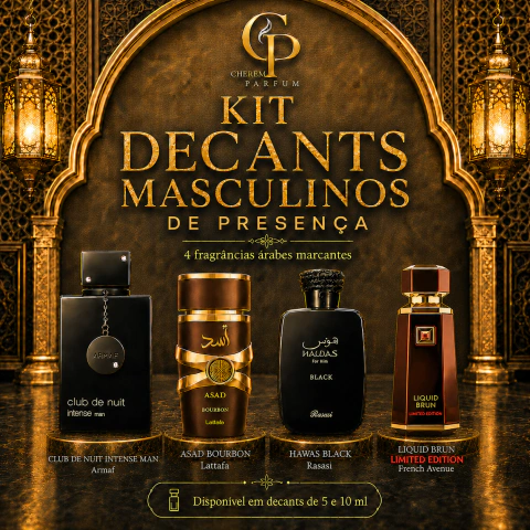 Combo Decants Masculinos de Presença — 4 fragrâncias árabes marcantes - comprar online
