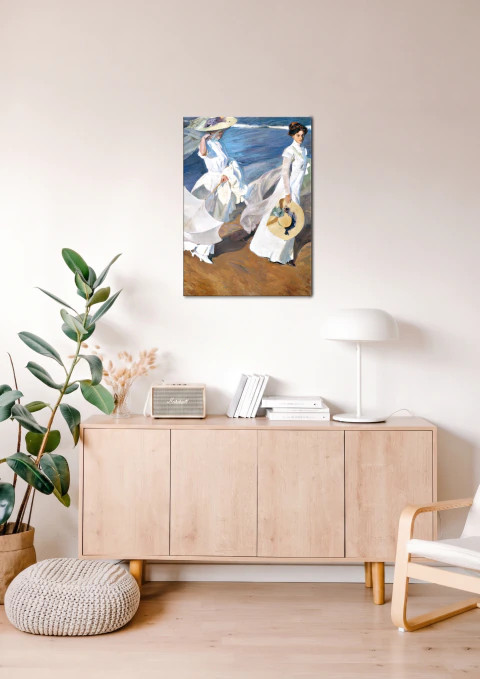Cuadro decorativo - Paseo a orillas del mar- Joaquín Sorolla- Cuadro metálico- Arte - wall art