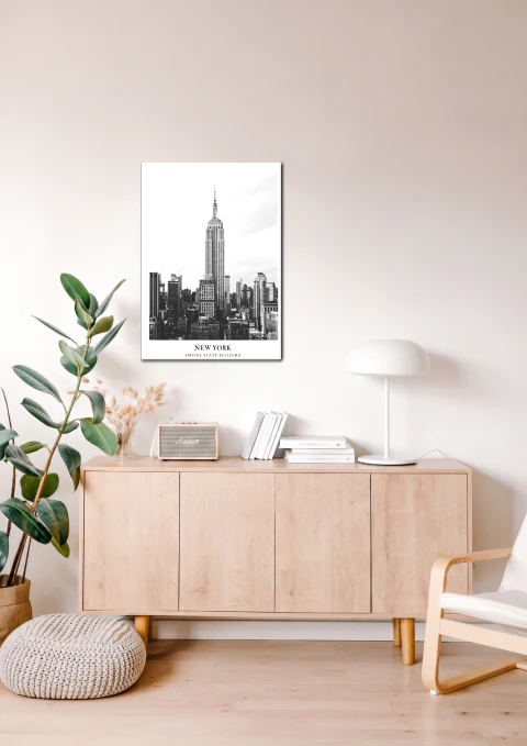 Cuadro decorativo -New York Empire State Building- Blanco y negro - NY - Wall art - cuadro metálico