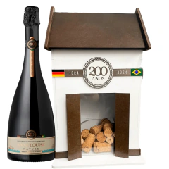 Kit Espumante Anna Louise Nature 750ml + Porta-Rolhas Casinha Enxaimel