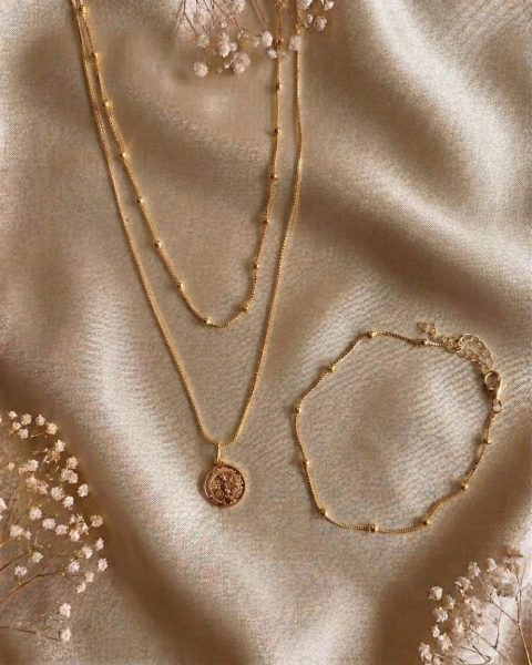 Kit Semijoia Medalha de São Bento + pulseira