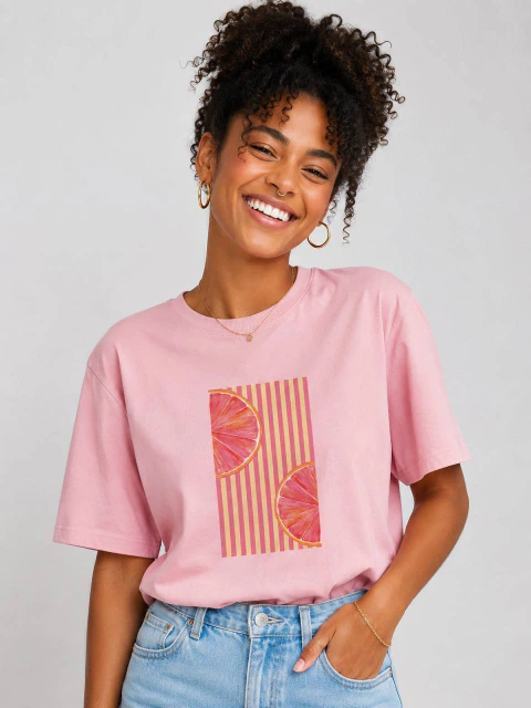 T- Shirt Toranja DTF -Rosa claro
