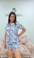 Pijama Americano Curto Estampado da Margarida e da Minnie Azul Claro