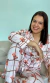 Pijama Longo Americano Estampa Ursinho Bege com Xadrez Marrom com Rosa