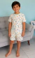 Pijama Infantil Manga curto e Short Dinossauro