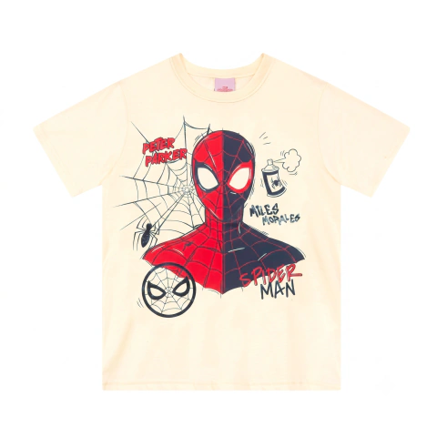 Camiseta Infantil Menino Homem-Aranha Brandili em Meia Malha Tamanho 4