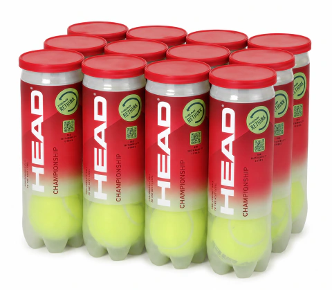 Bola de Tênis HEAD Championship – Pack com 12 Tubos | 36 Bolas