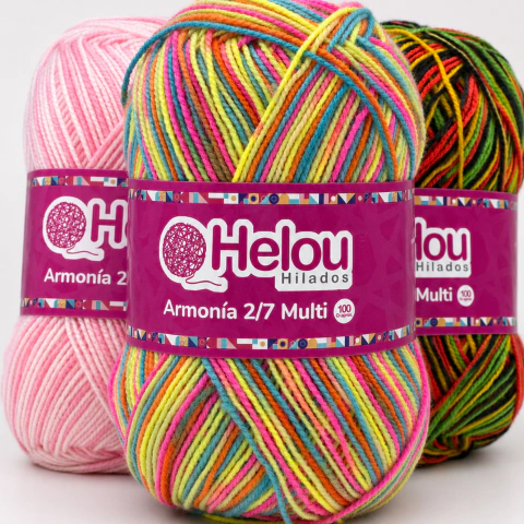 Armonía 2/7 Multi Helou x 100 Gr | Lana acrílica intermedia matizada