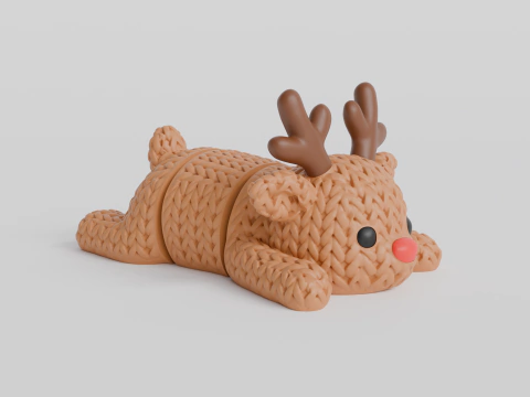 Rena Articulada Tricotada – Amigurumi – Especial de Natal
