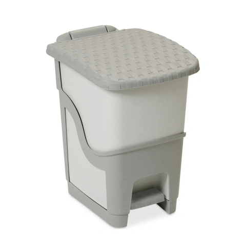 Cesto Tacho Basurero Dea Home Rattan Bin C/pedal 6l Color Gris