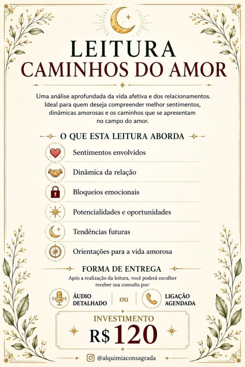 Leitura CAMINHOS DO AMOR -Tarô & Oráculos
