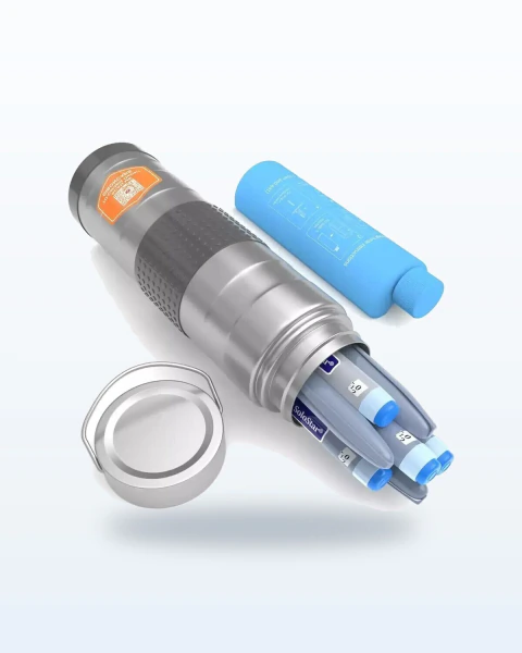 DISONCARE Serie Intercontinental — Estuche térmico para inyectables · 74 h · 7 lapiceras