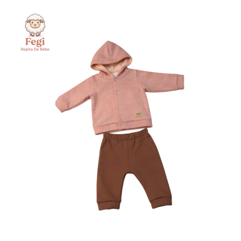 Conjunto de Algodón con Friza y Capucha Yaby