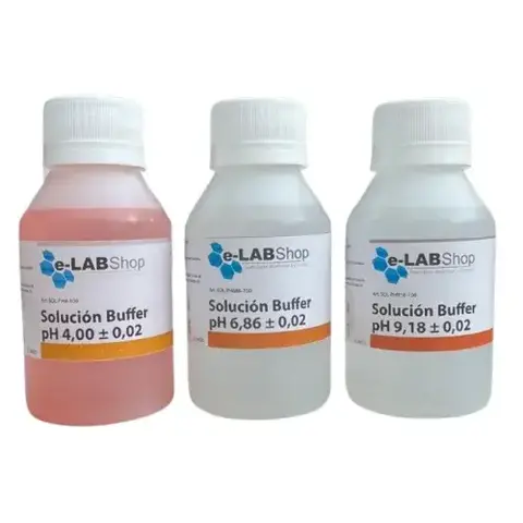 Kit Solución Buffer pH 4,00 , 6,86 , 9,18 100ml