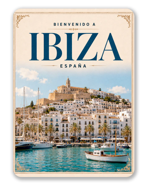 Placa de Metal Decorativa Ibiza 15x20cm