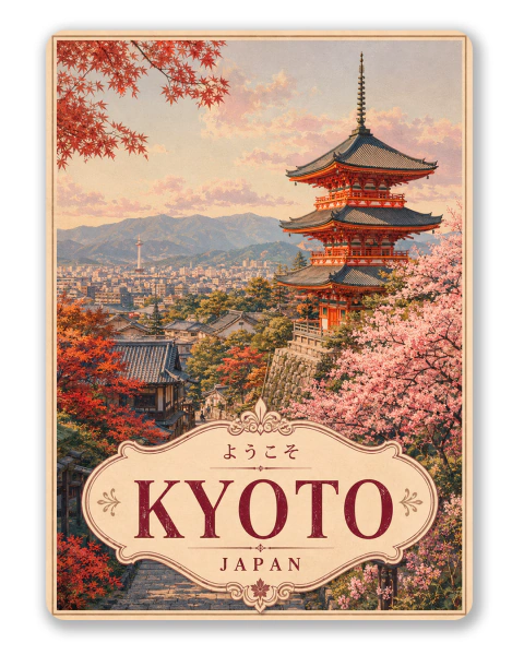 Placa de Metal Decorativa Kyoto 15x20cm