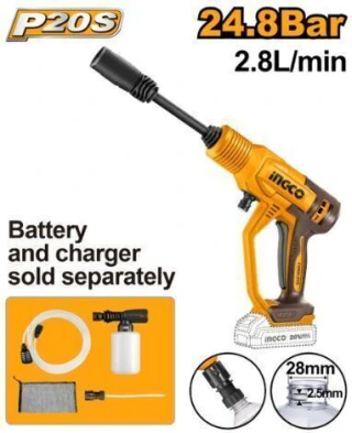 Lavadora de Alta Pressão Bateria Ingco Íon-Lítio 20V