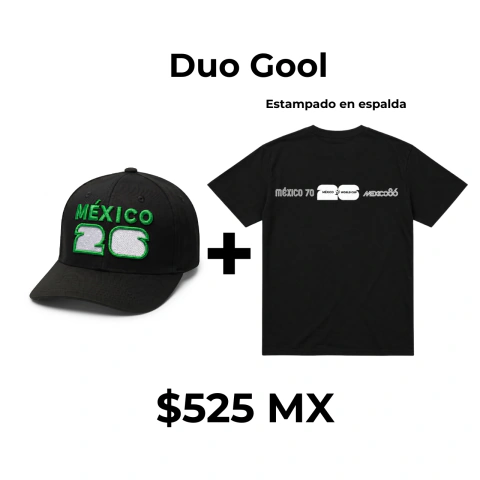 Duo Gool México 26 | Gorra Bordada 3D + Playera Premium Algodón Peinado - comprar en línea