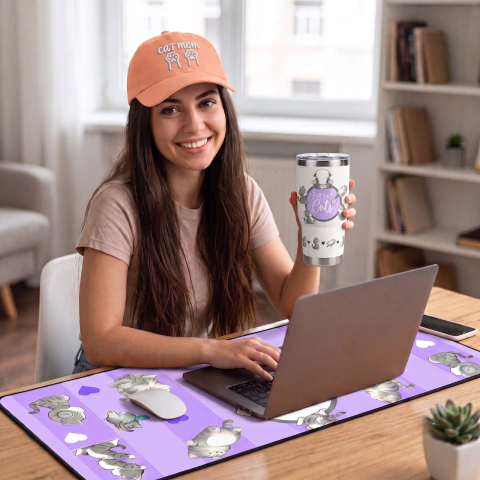 Pack Cat Mom Premium| Tapete XL + Vaso Térmico + Gorra | Envío incluido