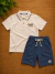 Conjunto Menino Camiseta Polo Bermuda Verão Luxo Divertto 8 ao 14