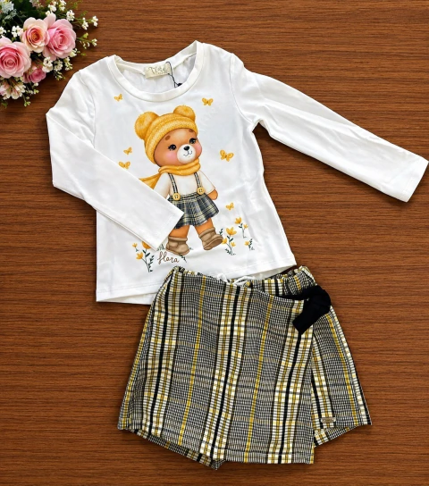 Conjunto Menina Blusa Short Saia Alfaiataria Xadrez 91833 - comprar online