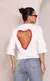 Blusa Tshirt coração Branca - Auren Look