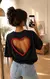 Blusa Tshirt coração preta na internet