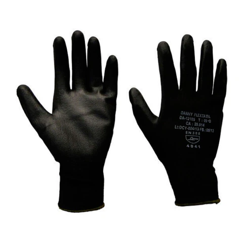 Luva Nylon Danny Flextactil Preta Com Banho De PU DA-12100PT CA 29014 - comprar online