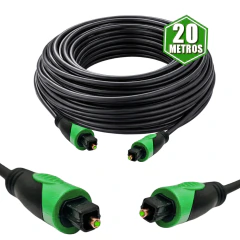 Cabo de Áudio Digital Fibra Óptica Toslink Wincabos de 20 Metros, Indicado para conecxão de aparelhos de som, Tv, Home theater, entre outros dispositivos, que exigem alta fidelidade sonora
