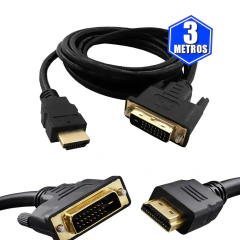 O Cabo HDMI x DVI 24+1 de 3 metros da Wincabos é a solução ideal para quem busca qualidade e desempenho em transmissões de áudio e vídeo